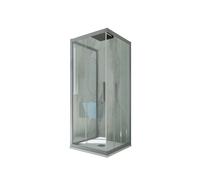 BOX DOCCIA 3 LATI SCORREVOLE SILVER VETRO TRASPARENTE 80X120X80 CM MOD. KOLORS