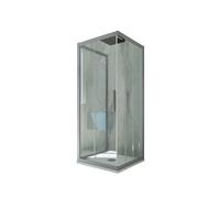 BOX DOCCIA 3 LATI SCORREVOLE VETRO TRASPARENTE PROFILO SILVER KOLORS TRIO