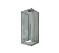 BOX DOCCIA 3 LATI SCORREVOLE SILVER VETRO TRASPARENTE 80X120X80 CM MOD. KOLORS
