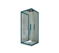BOX DOCCIA 3 LATI SCORREVOLE VETRO TRASPARENTE PROFILO VERDE KOLORS TRIO
