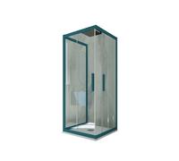 BOX DOCCIA 3 LATI SCORREVOLE VETRO TRASPARENTE PROFILO VERDE KOLORS TRIO