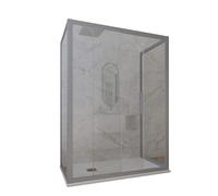 BOX DOCCIA 3 LATI SILVER VETRO TRASPARENTE 75X150X75 CM MOD. DECO TRIO