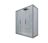BOX DOCCIA 3 LATI SILVER VETRO TRASPARENTE 90X170 CM MOD. GLAM DUO