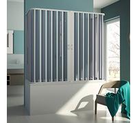 BOX DOCCIA SOPRA VASCA TRE 3 LATI CABINA PVC ANTE SCORREVOLI CENTRALE H150 PROMO