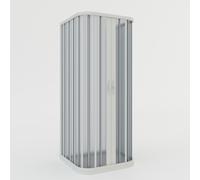 BOX DOCCIA 3 TRE LATI 80x100x80 CM CABINA PARETE FISSA A SOFFIETTO H 185