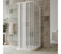 BOX DOCCIA 3 TRE LATI 80x80x80 CM CABINA PARETE FISSA A SOFFIETTO H 185