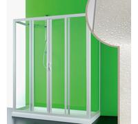 BOX DOCCIA 3 TRE LATI 80x150x80 CM IN PVC CRILEX ACRILICO 2 ANTE SCORREVOLI