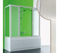 BOX DOCCIA 3 LATI SOPRA VASCA 80x140x80 CM PVC CRILEX ACRILICO 2 ANTE SCORREVOLI