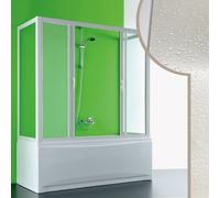 BOX DOCCIA 3 LATI SOPRA VASCA 75x160x75 CM PVC CRILEX ACRILICO 2 ANTE SCORREVOLI