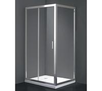 Box Doccia 65x115 Apertura Frontale Scorrevole a Due Cristalli Con Un Lato Fisso Quadro e Rettangolare In Cristallo Temperato trasparente