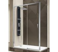 Box Doccia 70x170 Apertura Frontale Scorrevole a Due Cristalli Con Un Lato Fisso Ingresso Agevolato In Cristallo Temperato trasparente