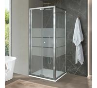 Box doccia 70x70 cm con porta a soffietto serigrafata H 200 cm Ted