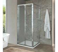 Box doccia 70x70 cm con porta a soffietto trasparente H 200 cm Ted