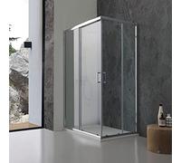 Kiamami Valentina Box Doccia 70x70 cm Quadrato Trasparente con Apertura Scorrevole | Giada