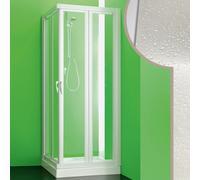 BOX DOCCIA 70x70CM CABINA ANGOLARE 2 ANTE A LIBRO SOFFIETTO PVC CRILEX ACRILICO