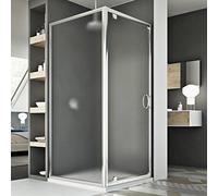 BOX CABINA DOCCIA 70X80 CM ANGOLARE 1 ANTA BATTENTE VETRO STAMPATO C AP. 70