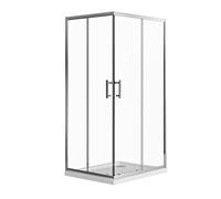Box doccia 70x90 angolare scorrevole h190 vetro temperato trasparente 6mm trattamento anticalcare maniglia in acciaio inox 304 mod. Tenerife