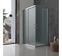 Box Doccia 70x90 Rettangolare Angolare con Apertura Scorrevole - Cristallo Opaco 6 mm in Vetro Temperato, Reversibile | Kiamami Valentina Giada
