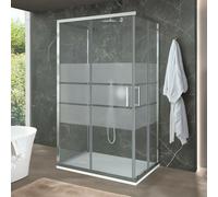 Box doccia 70x90x70 cm con doppio scorrevole serigrafato H 200 cm Ted