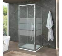 Box doccia 70x90x70 cm con porta a battente serigrafata H 200 cm Ted
