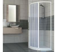 BOX DOCCIA 75x75 CABINA ANGOLARE TONDO SEMICIRCOLARE A SOFFIETTO PVC 14 COLORI