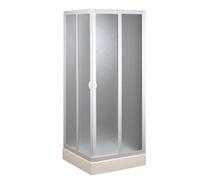 BOX DOCCIA 75x75 CM ANGOLARE PVC CRILEX ACRILICO 2 ANTE SCORREVOLI CENTRALE