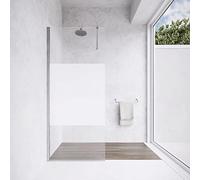 Box Doccia 80cm Walk-in Altezza 200cm Vetro Temperato Opaco da 8mm con Trattamento Anticalcare mod. Lazaros