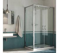 BOX CABINA DOCCIA 80X100 CM AP. 100 2 ANTE BATTENTE P VETRO TRASPARENTE SALOON