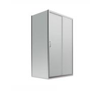 Box Doccia 80x100 Apertura Frontale Scorrevole a Due Cristalli Con Un Lato Fisso Quadro e Rettangolare In Cristallo Temperato Satinato