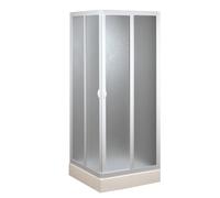 BOX DOCCIA 80x100 CM ANGOLARE PVC CRILEX ACRILICO 2 ANTE SCORREVOLI CENTRALE