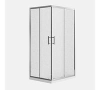 Box doccia 80x120 angolare scorrevole h190 vetro temperato opaco 6mm trattamento anticalcare maniglia in acciaio inox 304 mod. Tenerife