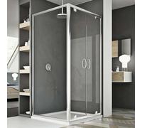 BOX CABINA DOCCIA 80X120 CM AP. 120 2 ANTE BATTENTE P VETRO TRASPARENTE SALOON