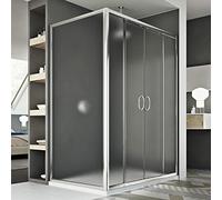 BOX CABINA DOCCIA 80X120 CM ANGOLARE 2 ANTE CRISTALLO STAMPATO C SCORREVOLE