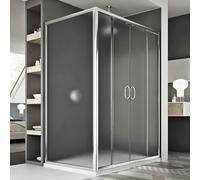 BOX CABINA DOCCIA 80X160 CM ANGOLARE 2 ANTE CRISTALLO STAMPATO C SCORREVOLE