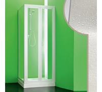 BOX DOCCIA 80x80 CM CABINA ANGOLARE ANTA A LIBRO SOFFIETTO PVC CRILEX ACRILICO