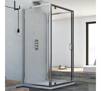 BOX DOCCIA 80X80X80 3 TRE LATI VETRO TRASPARENTE 1 ANTA BATTENTE AP. 80 CABINA