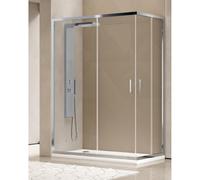 Box Doccia 90x120 Apertura Angolare Altezza 200cm In Cristallo Temperato Trasparente Profilo Cromato - Frascio