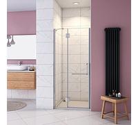Box Doccia 90x190cm Per Nicchia Porta Battente Interno Esterno Con Barra Stabilizzatrice Angolo Con porta-asciugamano
