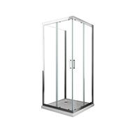 Box Doccia a 3 Lati Composto da 1 Parete Fissa e 1 Angolare Scorrevole Reversibile vetro 6 mm Easy-Clean H.190 (80X80X80)