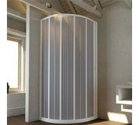 BOX DOCCIA PVC 90X 70 UN'ANTA A SOFFIETTO SEMICIRCOLARE BIANCO H185 RIDUCIBILE