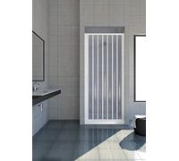 Box doccia a soffietto, dim. 100 cm x H 185 cm, in PVC, a un lato, anta unica, con apertura laterale.