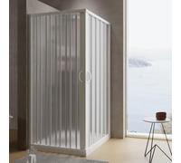 Box doccia a soffietto in PVC 100x100 cm H 185 mod. Aster con apertura centrale