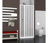 Box Doccia a Soffietto in PVC, Apertura Laterale, 185 cm Altezza, Reversibile, Chiusura Magnetica, Bianco (Bianco, 90 cm)