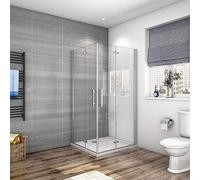 Box Doccia Angolare 195 cm Due Porte 100x90 cm Battente Pieghevoli a Libro Vetro Temperato Trasparente 6 mm Anticalcare Telaio Cromato Lucido