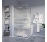 Box Doccia Angolare 2 Ante Scorrevoli 70x90 cm in Cristallo 6 mm H185cm Profilo Cromo