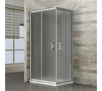 Box doccia angolare 70x70 cm Geo doppio scorrevole in cristallo opaco