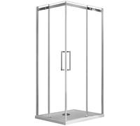 Box Doccia Angolare 70x75 cm 2 Ante Scorrevoli in Cristallo Trasparente 8mm H200 Fosterberg Horsens Destro