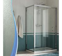 Box Doccia Angolare 75x120 cm 1 Anta Scorrevole in Cristallo Opaco 6mm H185 Fosterberg Kolding Duo