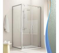 Box Doccia Angolare 75x120 cm 2 Ante Battenti in Cristallo Opaco 6mm H198 Fosterberg Aalborg Duo