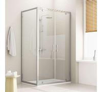 Box Doccia Angolare 75x120 cm 2 Ante Battenti in Cristallo Trasparente 6mm H198 Fosterberg Aalborg Duo